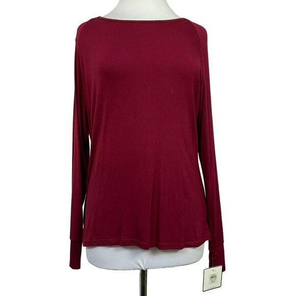 Laundry by Shelli Segal Cranberry Strappy LS Top - Picture 2 of 7